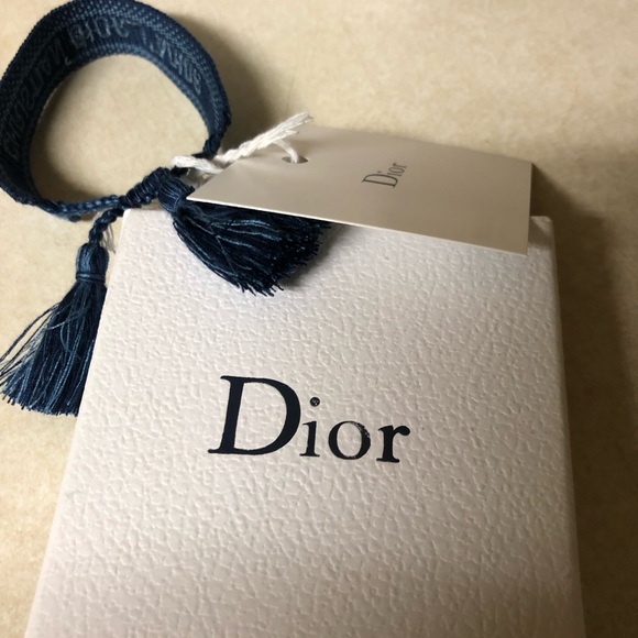 Christian Dior Friendship Bracelet Navy Blue Women Woven Bracelet Embroidered - Picture 6 of 8